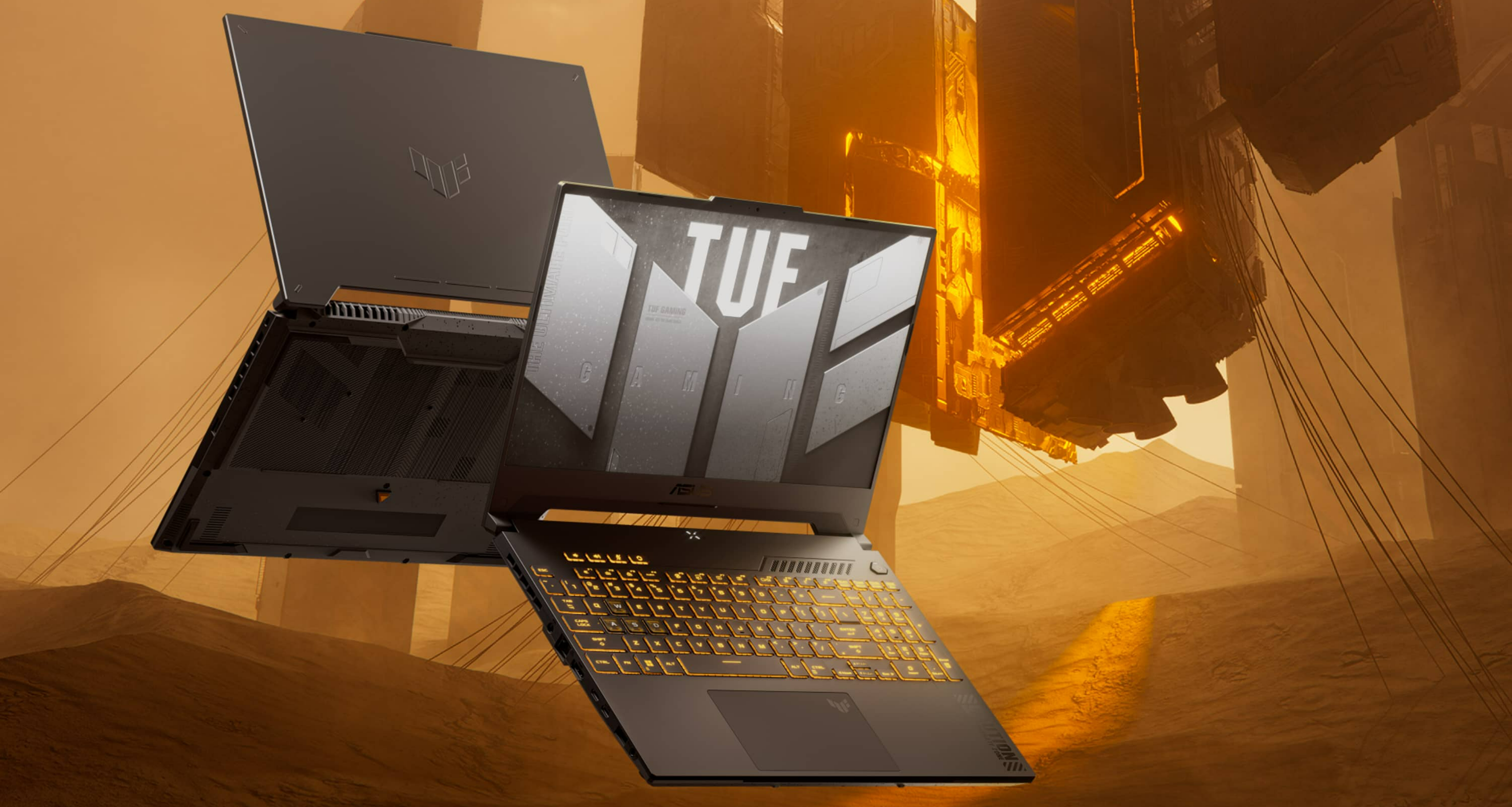 A large marketing image providing additional information about the product ASUS TUF Gaming F15 (FX507) - 15.6" 144Hz, 13th Gen i7, RTX 4070, 16GB/1TB - Win 11 Notebook - Additional alt info not provided